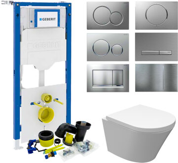 Wiesbaden Geberit UP320 Toiletset set18 Wiesbaden Vesta Junior Rimless 47 cm met Sigma drukplaat Wit
