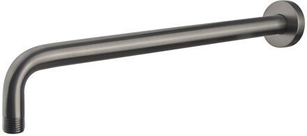 Wiesbaden Gebogen Douche-Arm Rond Muur. 45 cm. - Gunmetal