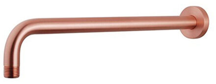 Wiesbaden Gebogen Douchearm Rond Muuruitloop 45cm Geborsteld Koper