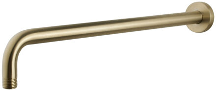 Wiesbaden Gebogen Douchearm Rond Muuruitloop 45cm Geborsteld Messing
