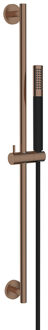 Wiesbaden Glijstangset Wiesbaden Remi Met Staafhanddouche 1 Stand 150 cm Geborsteld Brons Koper/Mat Zwart
