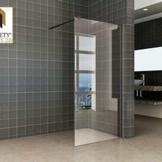 Wiesbaden Graffic Inloopdouche 90x200 cm - Nano Safety Glass - Helder/Mat Zwart
