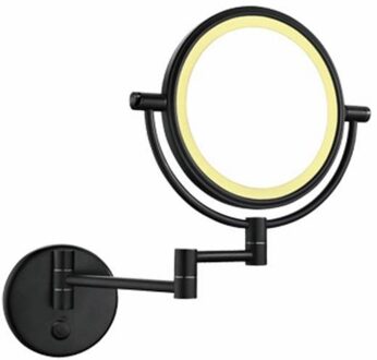 Wiesbaden Home wand scheerspiegel met LED-verlichting 20 cm, mat-zwart