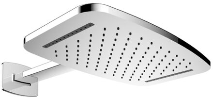 Wiesbaden hoofddouche met dubbele waterval en douchearm 40 x 25 cm, chroom