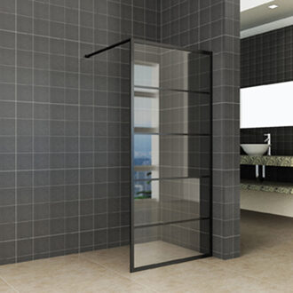 Wiesbaden Horizon Inloopdouche 100x200cm - Nano Helder Glas. Mat Zwart