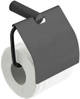 Wiesbaden Ida Toiletrolhouder met Klep - Gunmetal