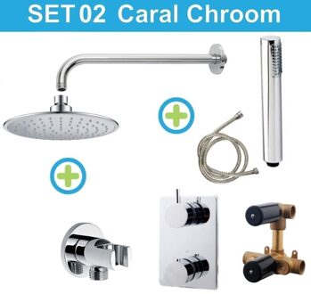 Wiesbaden inbouw regendouche set 02 Caral Chroom