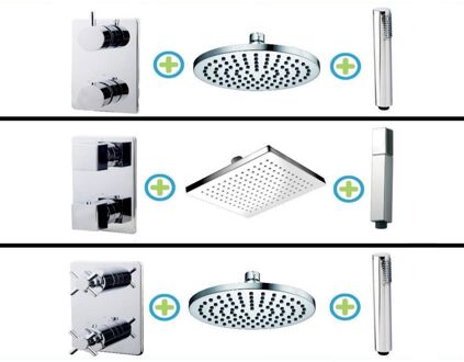 Wiesbaden inbouw regendouche set 02 (muuruitloop)