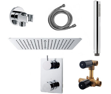 Wiesbaden Inbouw Regendouche set 05 Caral Square Chroom