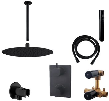 Wiesbaden Inbouw Regendouche Set 06 Caral Plafonduitloop Mat Zwart