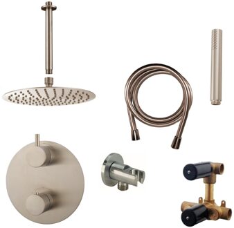 Wiesbaden Inbouw Regendouche Set Caral Rond Plafonduitloop RVS PVD Coating