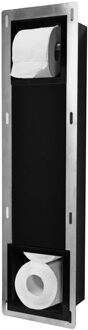 Wiesbaden Inbouw-toiletrolhouder + reserve-rolhouder mat-zwart