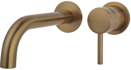 Wiesbaden Inbouw Wastafelmengkraan Wiesbaden Caral Twenty Met Coldstart Geborsteld Brons Koper (inbouw en afbouwdeel)