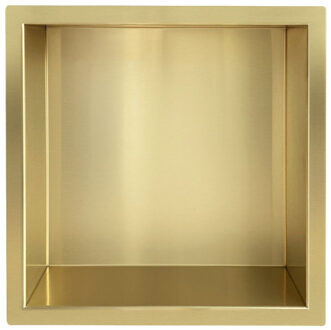 Wiesbaden Inbouwnis 30x30x10 cm Geborsteld Messing Goud