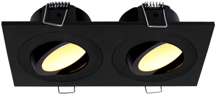 Wiesbaden Inbouwspot Dubbel Wiesbaden Spotz Dimbaar IP65 Mat Zwart