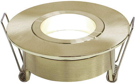 Wiesbaden Inbouwspot Enkel Wiesbaden Spotz Dimbaar IP65 Geborsteld Messing