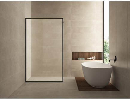 Wiesbaden Inloopdouche Square 120x200cm Antikalk Helder Glas Mat Zwart Profiel 10mm Veiligheidsglas Easy Clean