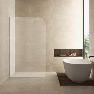 Wiesbaden Inloopdouche Wiesbaden Curvea 120x200 cm 8 mm Nano Helder Glas Chroom