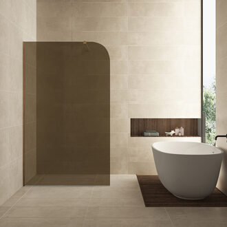 Wiesbaden Inloopdouche Wiesbaden Curvea 120x200 cm 8 mm Nano Vintage Brons Glas