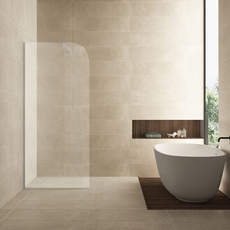 Wiesbaden Inloopdouche Wiesbaden Curvea 80x200 cm 8 mm Nano Helder Glas Chroom