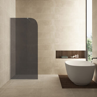 Wiesbaden Inloopdouche Wiesbaden Curvea 90x200 cm 8 mm Nano Rookglas Chroom