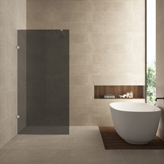 Wiesbaden Inloopdouche Wiesbaden Less 100x200 cm 8 mm Nano Rookglas Chroom