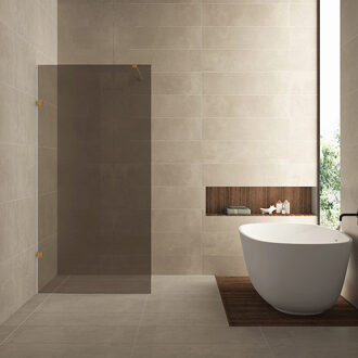 Wiesbaden Inloopdouche Wiesbaden Less 80x200 cm 8 mm Nano Vintage Brons Glas Geborsteld Brons Koper