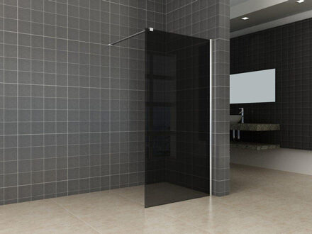 Wiesbaden Inloopdouche Wiesbaden met muurprofiel 100 x 200 cm 10 mm NANO rookglas