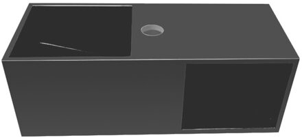 Wiesbaden Julia - Fontein met Nis - 52x20x20cm - Solid Surface Mat Zwart