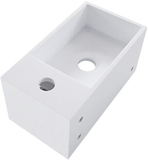 Wiesbaden Julia - Fontein - Rechts - 35x20x16cm - Solid Surface Mat Wit