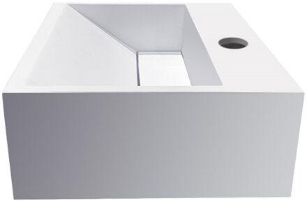 Wiesbaden Julia - Toiletmeubel / Fontein - 30x28x12.5 - Rechthoek - Solid Surface - Mat Wit - met Handdoekhouder