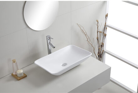 Wiesbaden Karé Waskom Rechthoekig - 58x36x11.5cm - Keramiek - Mat Wit