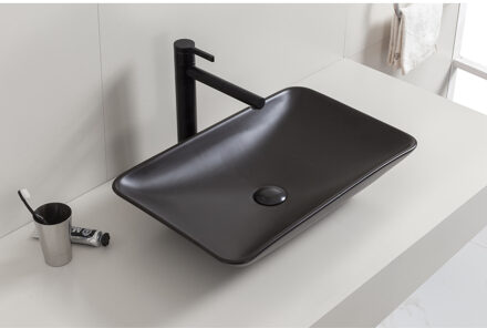 Wiesbaden Karé Waskom Rechthoekig - 58x36x11.5cm - Keramiek - Mat Zwart