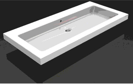 Wiesbaden Kera Wastafel Enkel zonder Kraangat - 100x46x5cm - Keramiek - Glans Wit