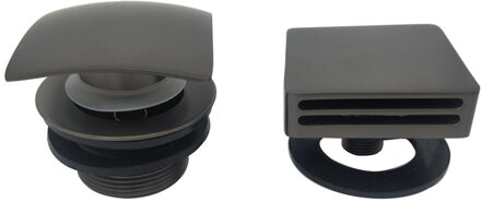 Wiesbaden Knop/plug Badoverloop Wiesbaden Inclusief Badvulfunctie Vierkant Gunmetal