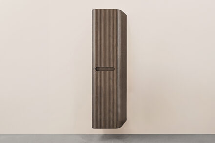 Wiesbaden Kolomkast Wiesbaden Sulora 160x40x35 cm Afgeronde Hoeken Geribbeld Bruin Eiken