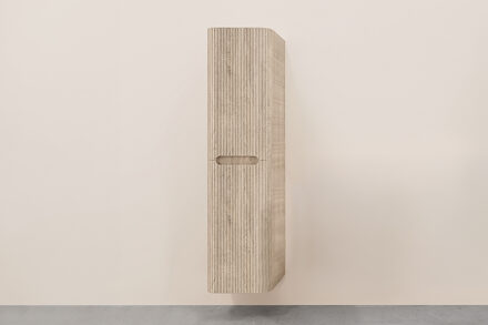 Wiesbaden Kolomkast Wiesbaden Sulora 160x40x35 cm Afgeronde Hoeken Geribbeld Licht Eiken