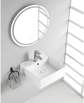 Wiesbaden Larx Opzetwastafel - Vierkant - 41x41x15cm - Keramiek - Glans Wit