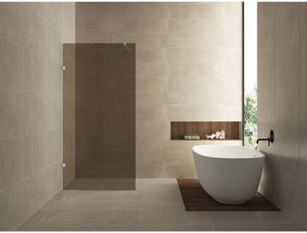 Wiesbaden Less Inloopdouche - 800x2000x8mm - Nano Vintage Brons Glas - Chroom