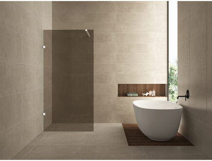 Wiesbaden Less Inloopdouche - 800x2000x8mm - Nano Vintage Brons Glas - Mat Wit