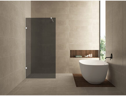 Wiesbaden Less Inloopdouche - 900x2000x8mm - Nano Rookglas Glas - Mat Wit