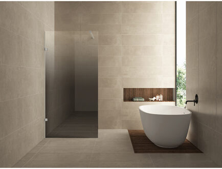 Wiesbaden Less Inloopdouche Links - 800x2000x8mm - Nano Spiegelrook naar Helder Glas - Geborsteld Staal