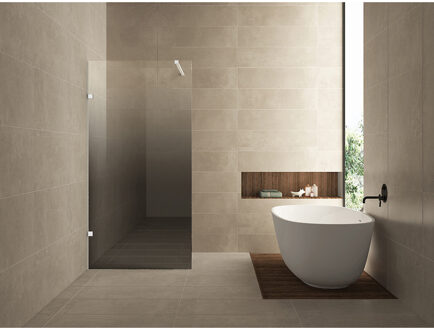 Wiesbaden Less Inloopdouche Links - 900x2000x8mm - Nano Spiegelrook naar Helder Glas - Mat Wit