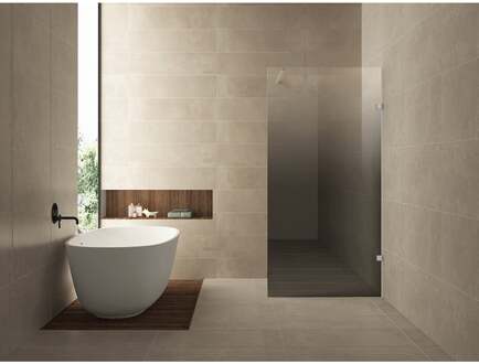 Wiesbaden Less Inloopdouche Rechts - 1000x2000x8mm - Nano Spiegelrook naar Helder Glas - Chroom