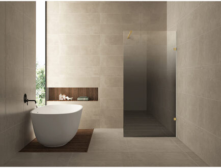 Wiesbaden Less Inloopdouche Rechts - 1200x2000x8mm - Nano Spiegelrook naar Helder Glas - Gunmetal