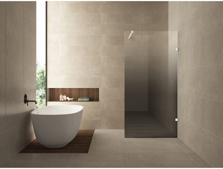 Wiesbaden Less Inloopdouche Rechts - 800x2000x8mm - Nano Spiegelrook naar Helder Glas - Mat Wit