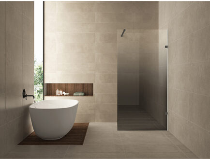 Wiesbaden Less Inloopdouche Rechts - 900x2000x8mm - Nano Spiegelrook naar Helder Glas - Gunmetal