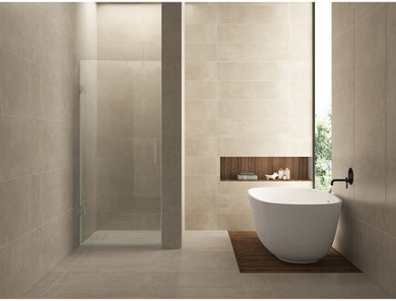 Wiesbaden Less Nisdeur - 1000x2000x8mm - NANO - Helder Glas/Chroom