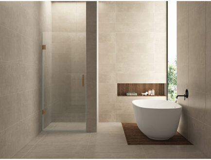 Wiesbaden Less Nisdeur - 1000x2000x8mm - NANO - Helder Glas/Geborsteld Brons Koper