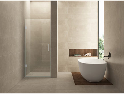 Wiesbaden Less Nisdeur - 1000x2000x8mm - NANO - Helder Glas/Geborsteld Staal